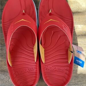 Hoka Recovery Flip Fiesta and Amber Yellow Sandals